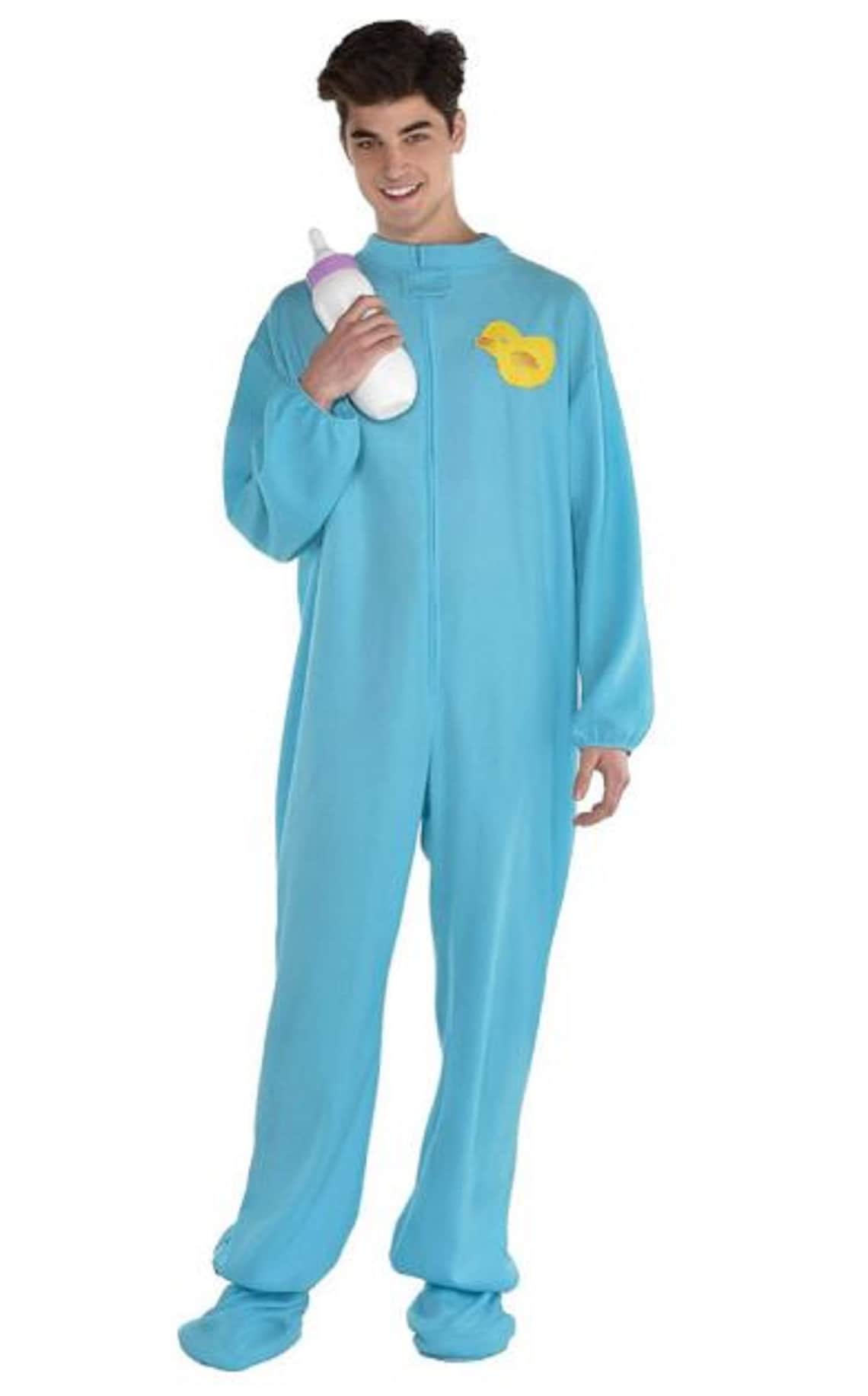 Blue Footie Pajamas Halloween Costume for Adults One Size Etsy
