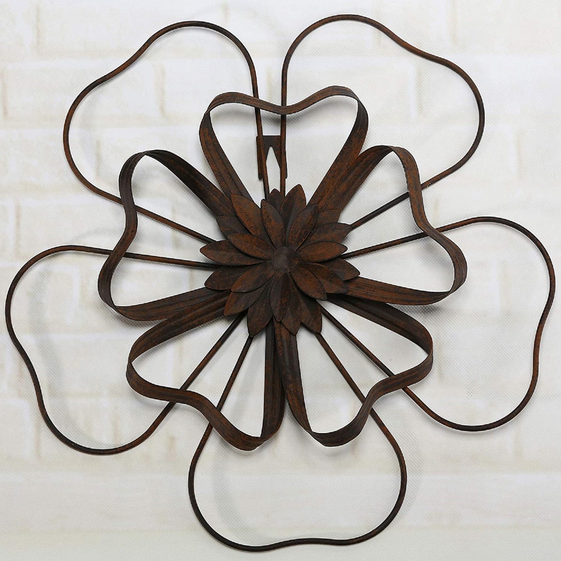 Metal Flower Wall Decor Outdoor Garden Wall Art Etsy