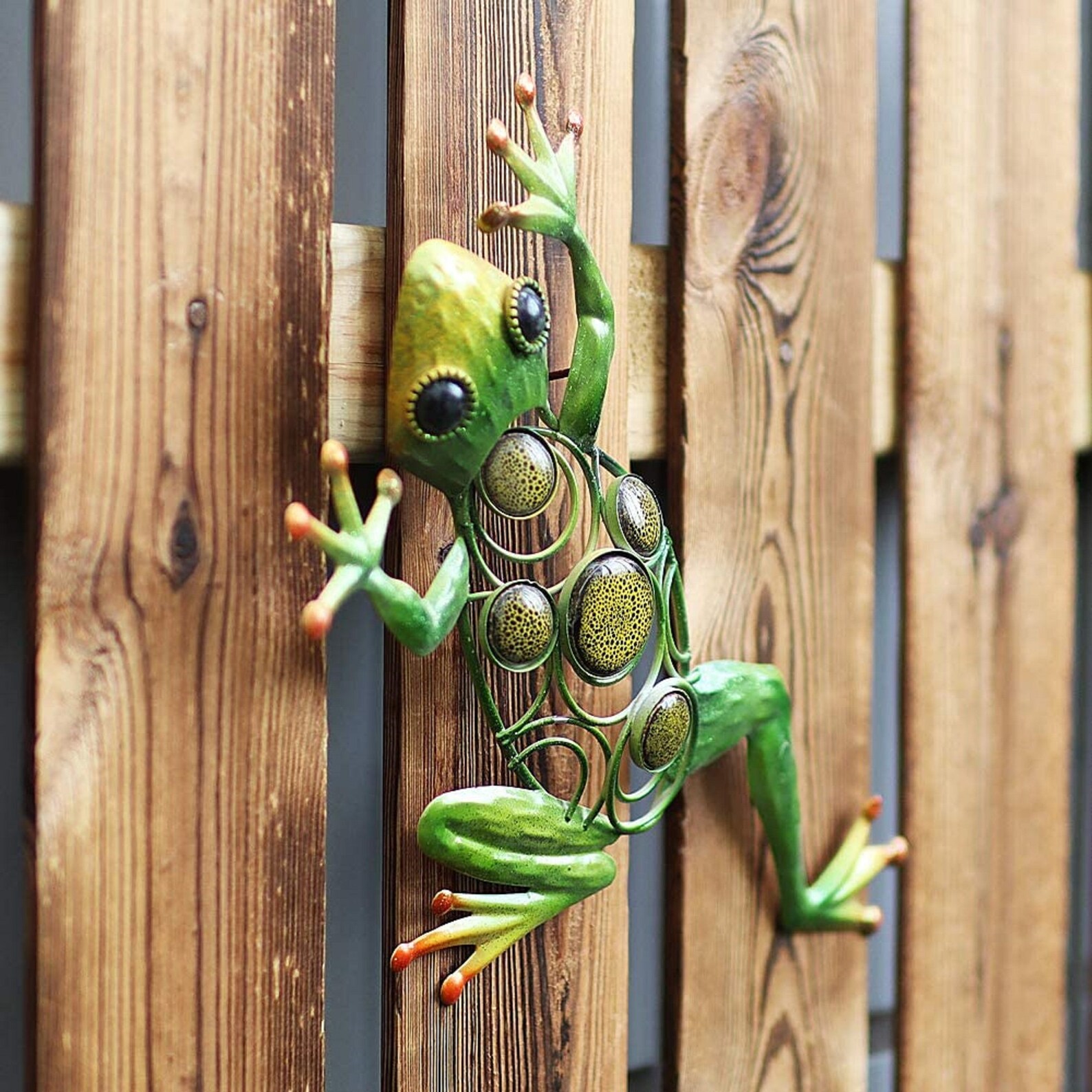 Frog Wall Decor Outdoor Metal Art Decorative Glass Sculpture Etsy