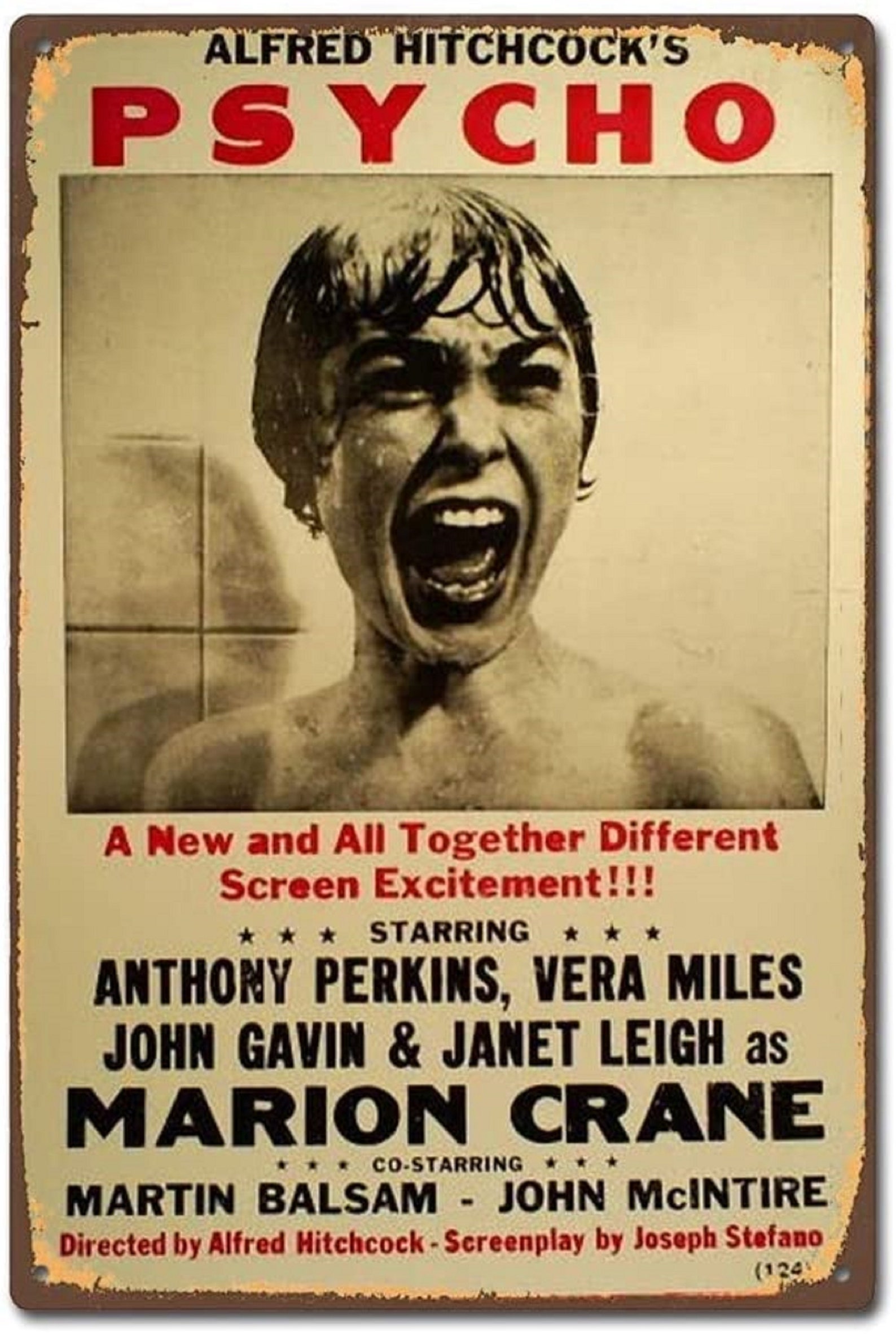 Metal Tin Sign Classic Psycho Poster Horror Film Movie Vintage | Etsy