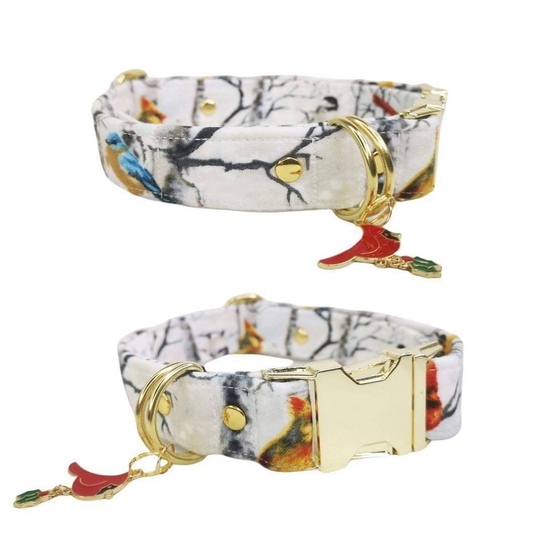 Collier Tissu Réglable Chien/Birds