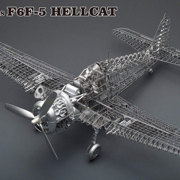 Model airplane3d metal puzzle toyF6f-5 Hellcat 3d Metal Puzzle DIY Full Structure PE Detail Model Kit Toy