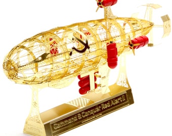 Red Alert Kirov Airship Brass Model Kit - Etched Metal Puzzle with Interior Details | Nostalgic Gaming Collectible & DIY Gift for Fans