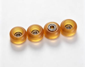 Pro Fingerboard Wheels 7.5mm, ABEC 9 Silent PU Bearing Wheels, Handmade Mini Skateboard Parts, Desk Toy Gift Amber