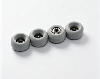Pro Fingerboard Wheels 7.5mm, ABEC 9 Silent PU Bearing Wheels, Handmade Mini Skateboard Parts, Desk Toy Gift Light Gray