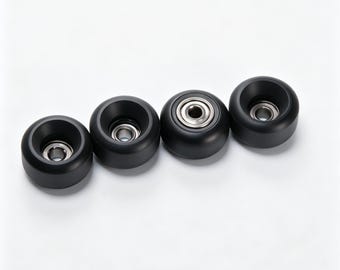 Pro Fingerboard Wheels 7.5mm, ABEC 9 Silent PU Bearing Wheels, Handmade Mini Skateboard Parts, Desk Toy Gift Black