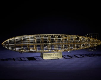 Hindenburg Zeppelin Brass Model Kit - Full Interior Etched Airship DIY Build | Vintage Historical Display & Collector Gift