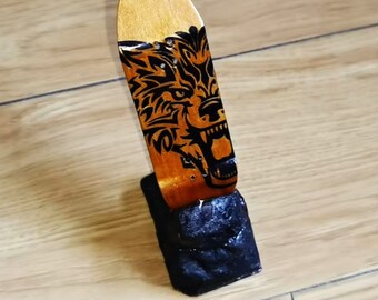 The Wolf Totem FINGERBOARD - Split Ply 5 ply maple wood - Original graphics - Professional fingerboard deck - 97*34mm - made to MetalStorm