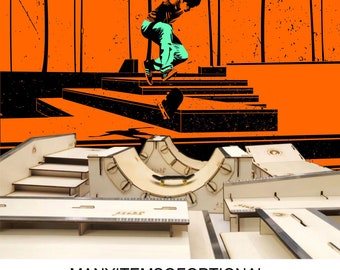 Portable Fingerboard Obstacles Kit - DIY Modular Skate Park Set for Mini Boards | Creative Gift for Skate Enthusiasts & Collectors
