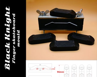Black Knight Pro Fingerboard Mold Kit - Custom Laser-Cut Deck Tools, Brass & Metal DIY Skateboard Builder Set w/ Maple Veneer (4 Models)