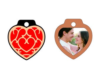 Personalized Wooden NFC Couple Keychain | Custom Photo Wood Veneer Keyring | NFC Memory Tag for Anniversary, Wedding, Valentine's Gift