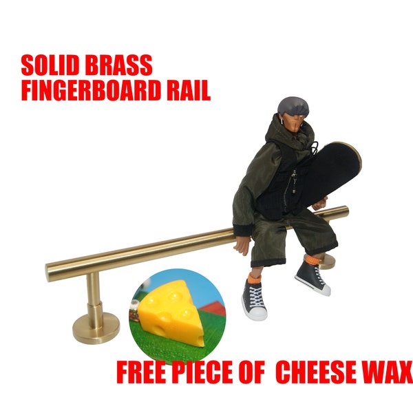 Fingerboard Rail | Solid brass Tech Deck Rail | Finger Skateboard Rail  comes with a FREE piece of Curb Cheese Skate Wax great