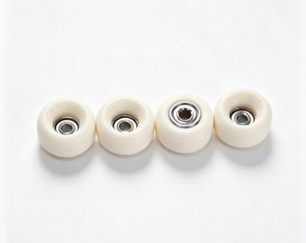 Pro Fingerboard Wheels 7.5mm, ABEC 9 Silent PU Bearing Wheels, Handmade Mini Skateboard Parts, Desk Toy Gift Cream