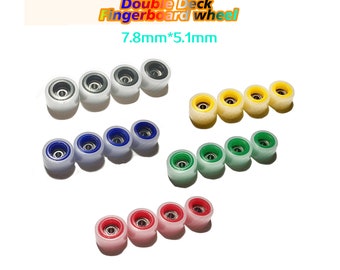 Fingerboard Double wheel 7.8mm*5.1mm Street Shapes 80A -Black & White, yellow, blue, red,green