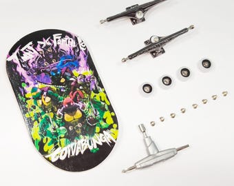 Handmade 50mm Wide Fingerboard Complete Set - Pro XL Skate Deck with Wheels & Tools | Collector's Bundle for Serious Skaters Unique Gift