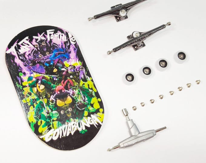 Featured listing image: Handmade 50mm Wide Fingerboard Complete Set - Pro XL Skate Deck with Wheels & Tools | Collector's Bundle for Serious Skaters Unique Gift