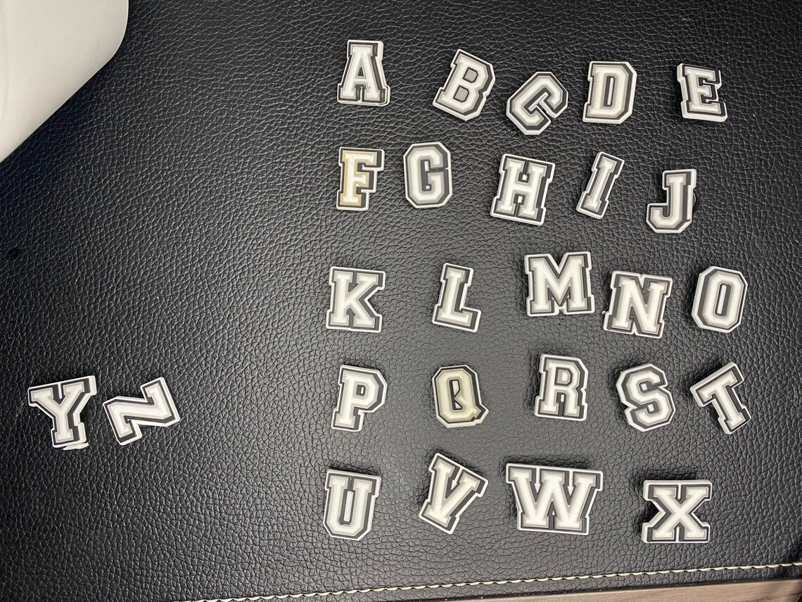 Letter Alphabet croc charms Etsy