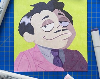 Gomez Addams The Addams Family Fan Art - Copic Marker Stift und Tinte (6x6)