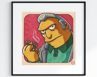 Fat Tony The Simpsons Fan Art Print by @iiinky_