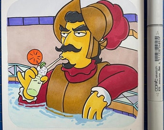 Rancho Relaxo by @iiinky_ - ORIGINAL MARKER ART 1 of 1 - Simpsons Fan Art