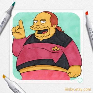 Comic Book Guy Star Trek Cosplay by @iiinky_ - ORIGINAL MARKER ART 1 of 1 - Simpsons Fan Art