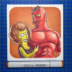 Maude Flanders & Satan Art – Dessin de la cabane dans les arbres de l'horreur des Simpsons