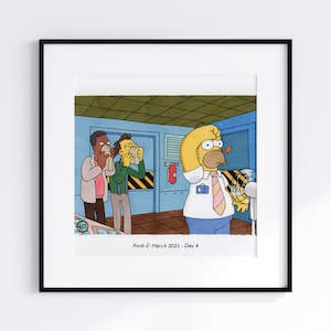 Homer Simpson, Lenny and Carl The Simpsons Fan Art Print by @iiinky_