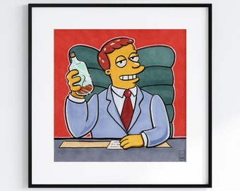 Lionel Hutz The Simpsons Fan Art Print by @iiinky_
