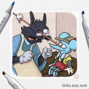 Itchy and Scratchy by @iiinky_ - ORIGINAL MARKER ART 1 of 1 - Simpsons Fan Art