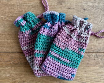 Handgemachte häkeln Tarot-Tasche: Acryl Kordel Beutel, Kristall Aufbewahrung