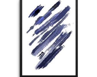 Blue Abstract Brush Stroke Art Print: Modern Home Decor (Digital Download)