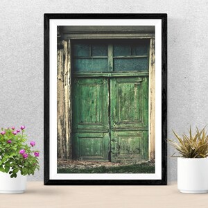 Vintage Grüne Tür Wandkunst: Architektur Fotodruck (Digitaler Download)