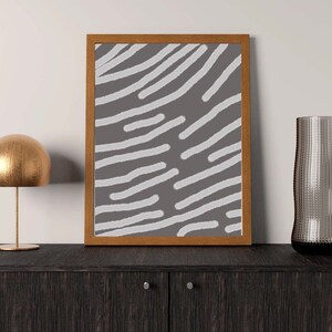 Greyish Brown with White lines Abstrct Art Digital Download for print - wall décor of bedroom living room family house
