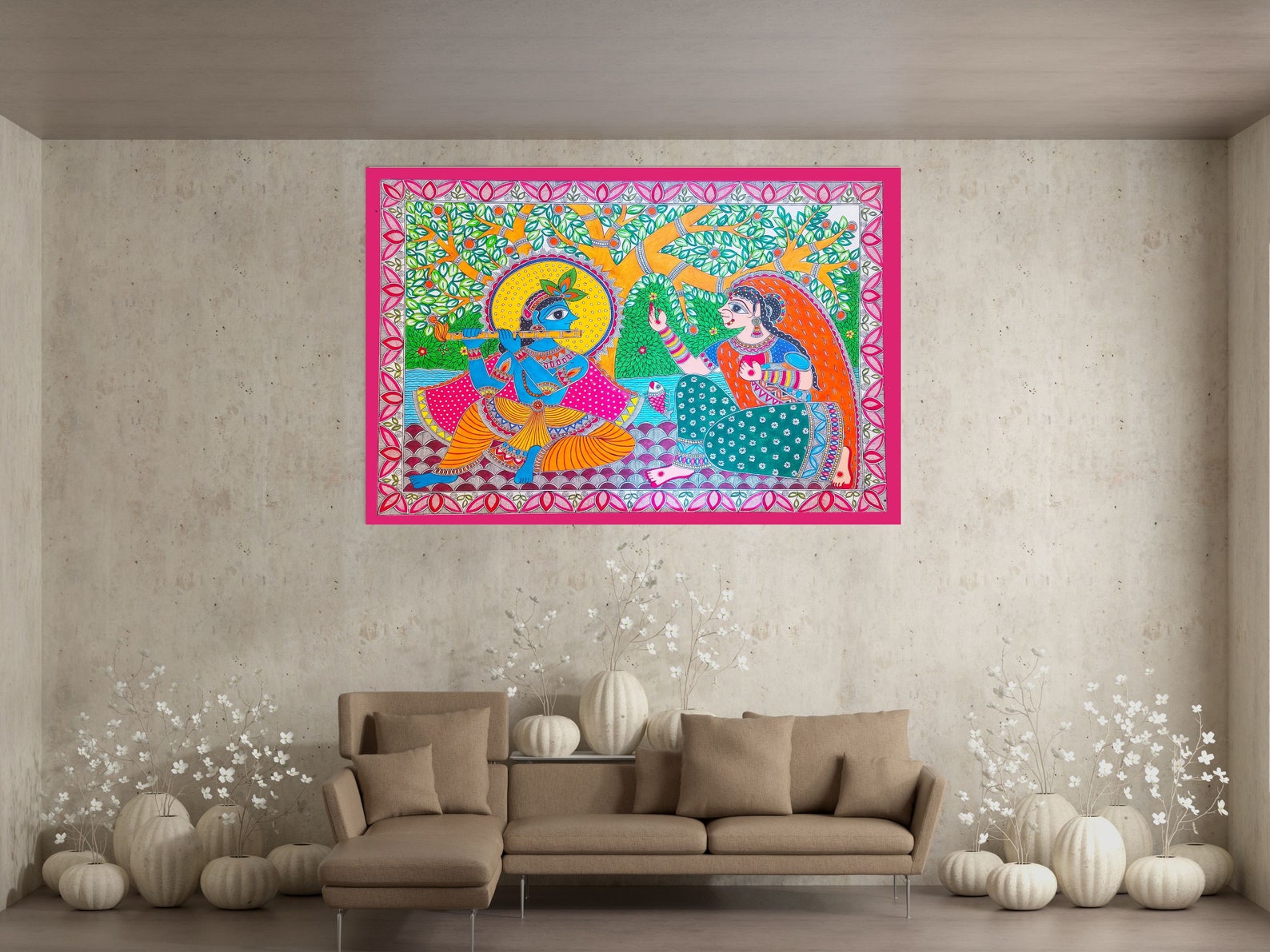 Buy Madhubani Painting, Madhubani Wall Art, Madhubani Painting Digital