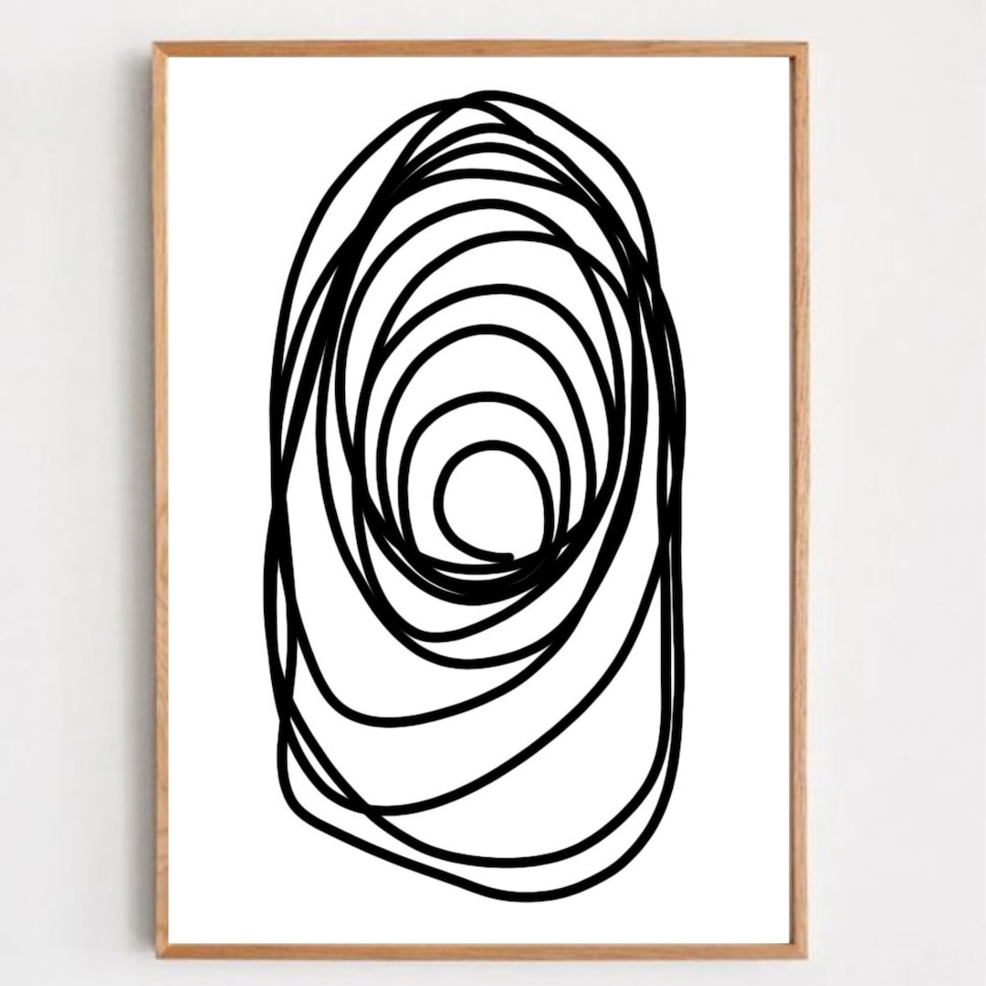 Abstract Black and White Print Wall Art Black and White Etsy