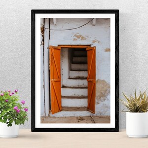 Vintage Orange Tür Druck: Rostiges Metall Wandbild (Digitaler Download)