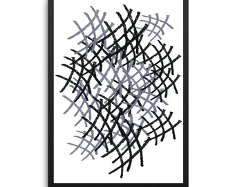 Abstract Black and White Art Print: Modern Minimalist Home Decor (Digital Download)