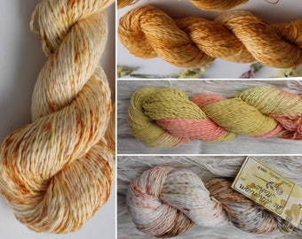 MULTICOLORED Organic Pima Cotton 100gr DK Weight - Botanically Dyed  Yarn - Knitting - Crochet - Weaving