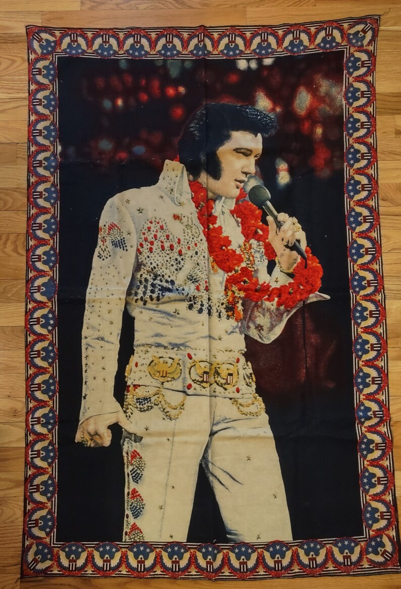 Vintage Velvet Tapestry Elvis Presley Wall Art Hanging Etsy