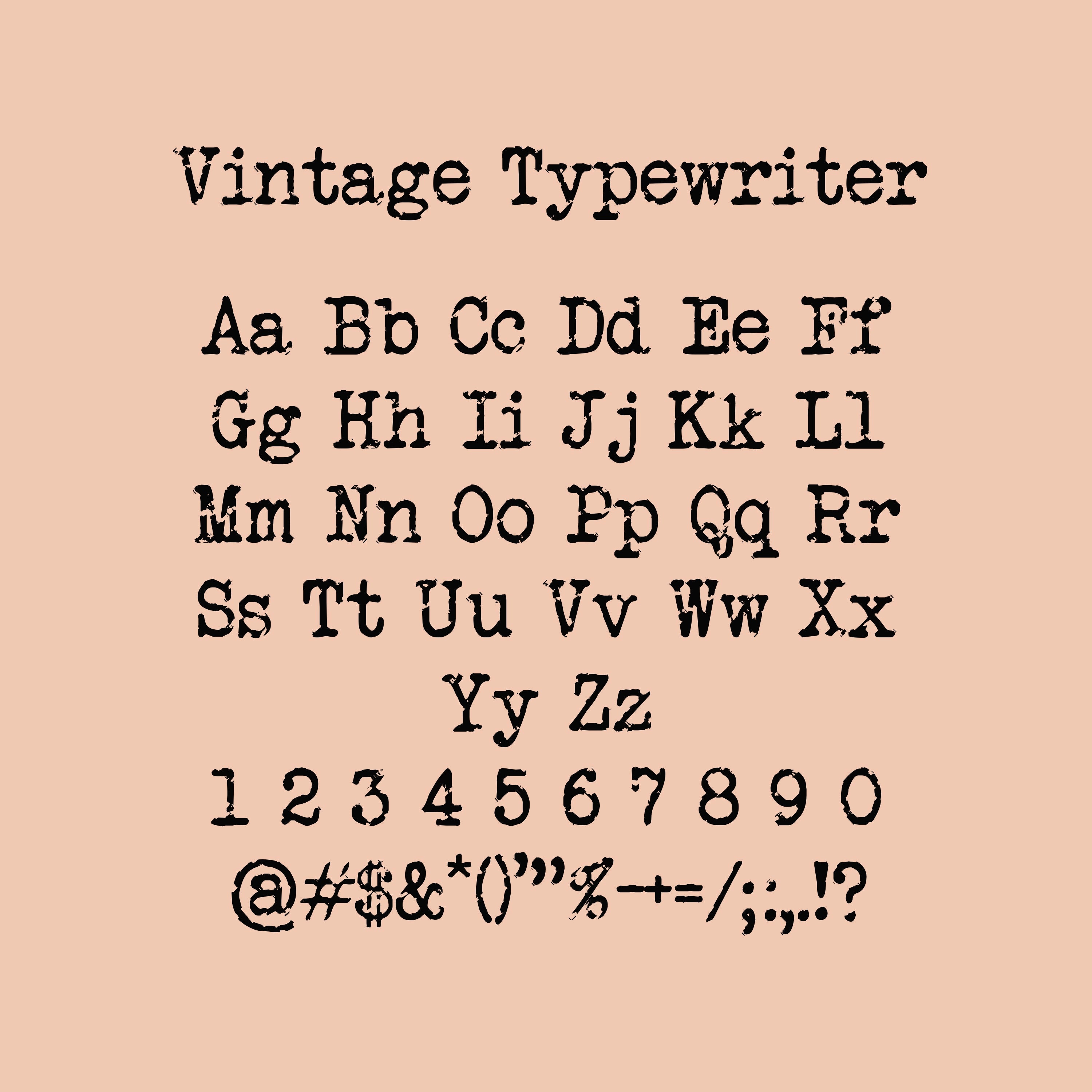 Vintage Typewriter Font Digital Download TTF File / Procreate Etsy