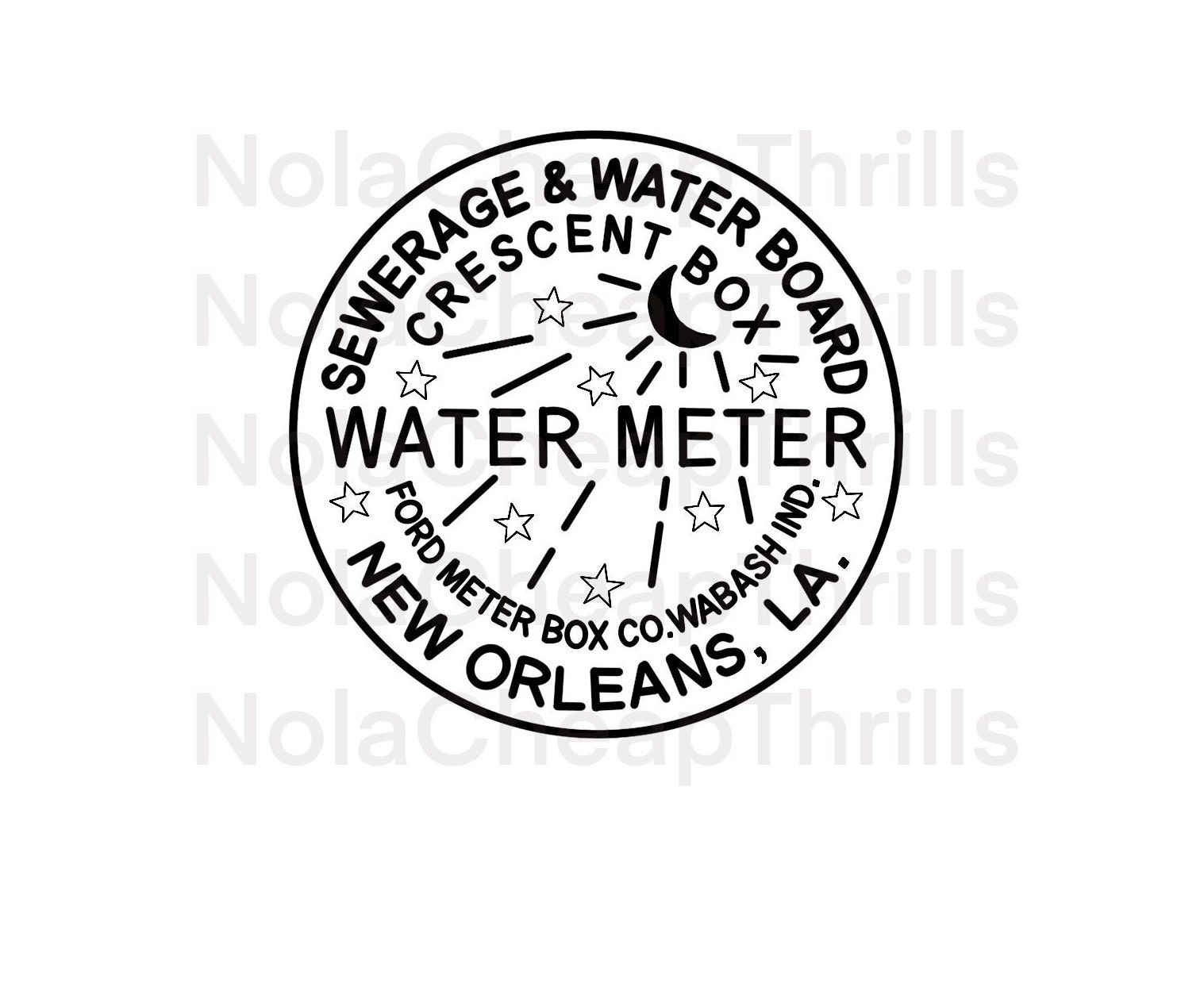 New Orleans Water Meter Nola artifact Water meter clip art | Etsy