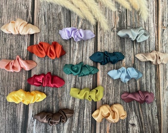 Luxury Silk French Barrettes - Scrunchie Style Hair Clips