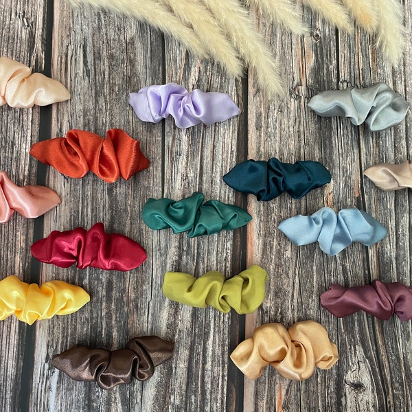 Luxury Silk French Barrettes - Scrunchie Style Hair Clips