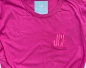 Custom Monogram TShirt, Embroidered Tee, Personalized Monogram Embroidered Tee, Bella Canvas Tee, Bridesmaids Shirts, Preppy Monogram Tee
