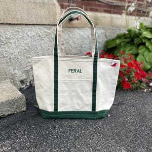 Embroidered Boat Bag, Custom Tote Bag, Personalized Ironic Boat Bag, Monogram Canvas Tote Bag, Preppy Monogram Tote, Premium Classic Tote image 9
