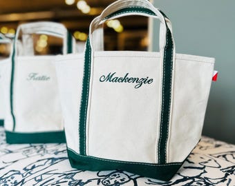 Mini Canvas Tote, Small Custom Bag, Bridal Party Gift, Monogram Canvas Boat Bag, Ironic Personalized, Embroidered Bag for Bachelorette Party