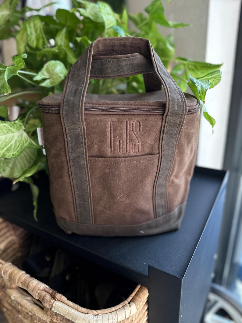 Waxed Canvas Drink Cooler, Insulated Golf Cooler, Soft Pack Cooler, Fathers Day, Groomsmen Gifts, Beer Lovers Caddy, Mens Lunch Minimalist image 8
