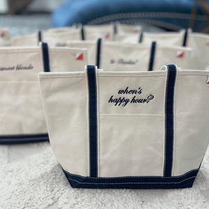 Embroidered Boat Bag, Custom Tote Bag, Personalized Ironic Boat Bag, Monogram Canvas Tote Bag, Preppy Monogram Tote, Premium Classic Tote image 3