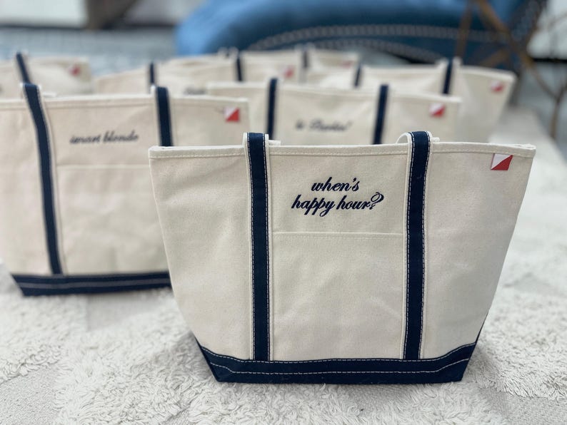 Embroidered Boat Bag, Custom Tote Bag, Personalized Ironic Boat Bag, Monogram Canvas Tote Bag, Preppy Monogram Tote, Premium Classic Tote image 3