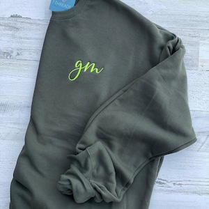 Monogram Sweatshirt, Custom Embroidered Sweatshirt, Super Soft Cozy Bella Canvas Personalized Crewneck | Preppy Embroidered Monogram Shirt image 1